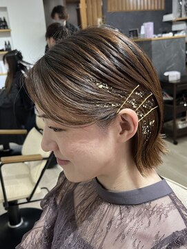 パーティヘアセット/ボブセット/お呼ばれヘアセット/弘前市