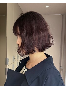 メゾンマイル 恵比寿(maison mile) #ブリーチなしダブルカラー#ワインレッド#ボルドーカラー#前髪