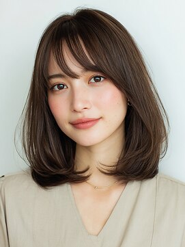 ヘアー ミッション 心斎橋店(hair Mission) ミディアムボブ/レイヤーカット/透明感ナチュラルブラウン