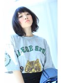 肩上ボブ大人可愛いボブひし形ボブアッシュベージュ