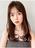シースルーバング外ハネボブ艶感前髪美髪イメチェンうるツヤ