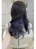 透け感ラベンダーインナーカラー