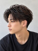 メンズカット バイ ソイクフ(メンズカット by SOY-KUFU)&nbsp;センターパートシャドウパーマツーブロックメンズカット/東伏見
