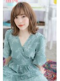 無造作カールの女っぽくびれセミディ