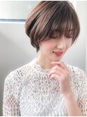 小顔_デザインカラー_厚めバング_ローライト_スリークボブ