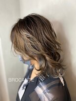 ラトリエ ブロカント 立川北口店(L'atelier BROCANTE)&nbsp;バレイヤージュ ひし形 3Dカラー ニュアンス グレージュ シアー