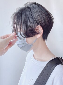 モリオフロムロンドン 原宿本店(morio from London) 【morio 原宿】ハンサムショート　耳かけ　グレージュ