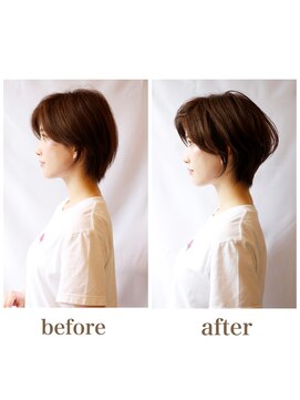 レリーキルト 岡本(RelyQuilt) お客様before&after9/髪質改善/ショート/ボブ【岡本/芦屋/三宮】