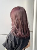 《TARO》 秋ヘアー 切りっぱなし ミディアム ベビーピンク