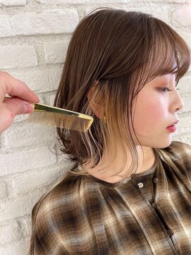 ロンド ストラーダ 心斎橋(Lond strada) レイヤーボブ×ハイトーン[心斎橋/髪質改善]