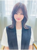 ★大人可愛いモテ髪20代30代40代ダークアッシュミディ外ハネボブ