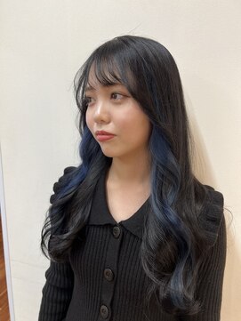 ルーム(Room) 韓国ロングインナーカラー/ヨシンモリ/インナーブルー/髪質改善