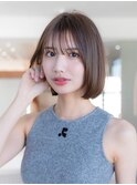 20代30代大人かわいい黒髪小顔前髪パーマ韓国くびれレイヤーボブ