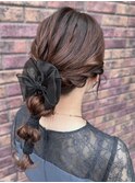 ヘアアレンジ　お呼ばれヘア　玉ねぎヘア　編み込み　20代30代