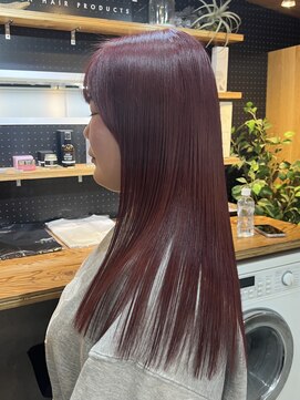 キラ 原宿(KILLA) ブリーチありダブルカラー/チェリーレッド/ローレイヤー/原宿