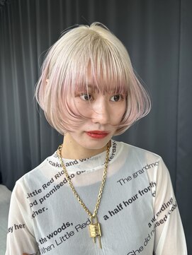 ソル ジングウマエ(SOL JINGUMAE) ホワイトマッシュ/裾カラー/ピンクカラー