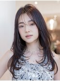 ロングレイヤー/20代30代大人かわいい/オリーブブラウン