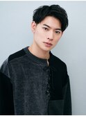 モテる黒髪七三アップバングメンズショートワックスなしマッシュ