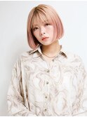 ミディアムヘア/ショコラベージュ/ボブルフ/新宿駅