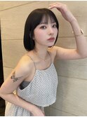 黒髪ぱっつんボブ