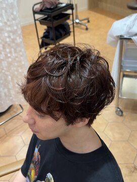 アズールサン 草加西口店(azule-sun) マッシュパーマオレンジブラウン