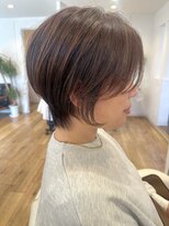 クマ(kuma.)&nbsp;大人可愛い20代30代40代前下がりショートボブ丸みショート◎