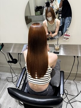 ローヴ 梅田(L'aube) 髪質改善 スーパーロング ワンレングス レイヤー 韓国風巻き