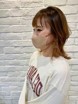 ヴィサージュヴィフ パワード バイ モンス(VISAGEVIF POWERED BY MONS) 大人ミディ/くびれヘア/オレンジベージュ/インナーカラー