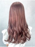 ピンクロング_レッドブラウンハッシュカットフルバング_ba477441