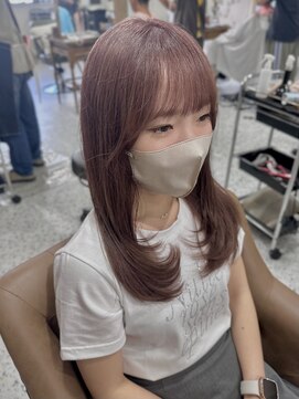 サンバイセライロ 千葉(SAN. by celilo) ピンクラベンダー/ブリーチカラー/レイヤーカット【momoka】