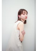 20代30代40代ピンクブラウン艶感ストレート透明感