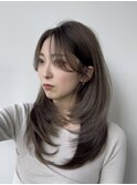 たっぷりレイヤーカット×透明感カラー/韓国/顔周りレイヤー
