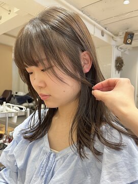 クラップス 杉田店(CLAPS) 顔周りレイヤー/レイヤーカットミディアム/赤味消しカラー