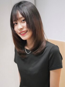 美容室 エリ(eli) セミロング　顔周りレイヤー　質感調整　髪質改善