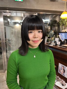 外はねボブ＊黒髪カット