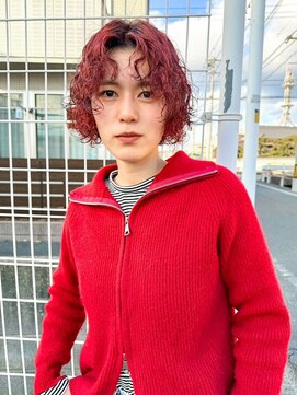 バランス ヘアーアンドアイラッシュ 野田店(balance.) スパイラルパーマ×レッドカラー