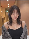 鎖骨ミディアム × 顔まわりレイヤー × グレージュ