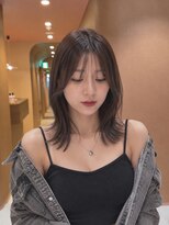 サボ 栄店(sabo) 鎖骨ミディアム × 顔まわりレイヤー × グレージュ