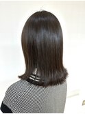 髪質改善さらさら艶髪ストレート/ワンカール外ハネ/地毛黒髪