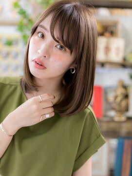 カバーヘア ブリス 上尾西口店(COVER HAIR bliss) 斜めバング3Dハイライト内巻きワンカールh3上尾20代30代40代