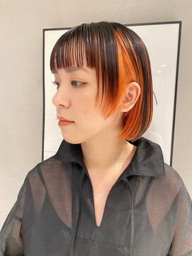 フェンヘアーアイス 中目黒(Fen.hair ici) 大人こなれストレート切りっぱなしインナーカラーデザインカット