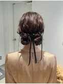 ツインシニヨン / お呼ばれヘア / 結婚式ヘアセット