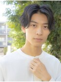 メンズセンターパートビジネスマンスタイルスーツ