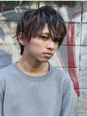 13166黒髪ハイライトメッシュフェザーパーマツイストスパイラル