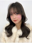 韓国ヘア 顔周りカット グレージュ 透明感カラー 艶髪 10代20代