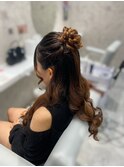 ハーフアップ/お団子ヘア/イベントヘア