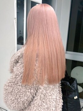 ハイトーン ケアブリーチ ダブルカラー ピンクベージュ 韓国ヘア