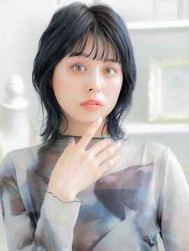 モッズヘア 越谷(mod's hair) ブルーグレージュくびれハイレイヤーウルフc7越谷20代30代40代