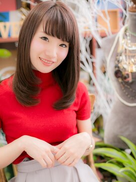 カバーヘア ブリス 戸田公園西口店(COVER HAIR bliss) 黒髪ナチュラルカラー斜めバング艶カラー戸田公園20代30代40代a!