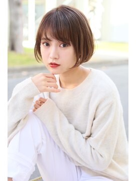 ロエナ(ROENA) 大人かわいいひし形フリンジウェーブココアブラウン薄めバング